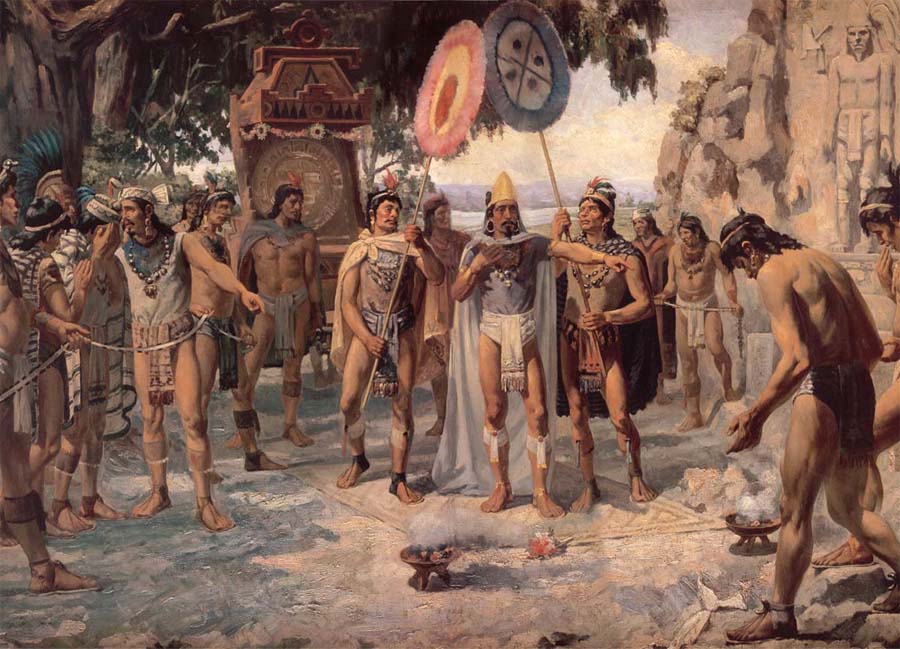 Montezuma responds to Chapultepec for develar the esculturos of its ancestros